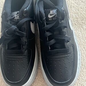 Kids Nike Air Force 1 Black and White Sneakers